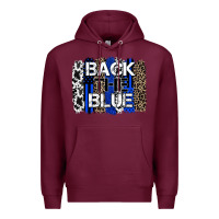 Burgundy back the blue brushstroke Premium Hoodie - Zillion Design Studio