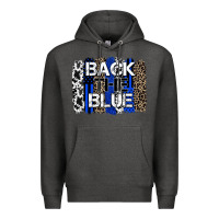 Charcoal Heather back the blue brushstroke Premium Hoodie - Zillion Design Studio
