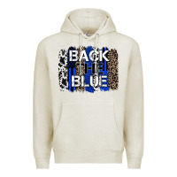 Oatmeal Heather back the blue brushstroke Premium Hoodie - Zillion Design Studio