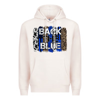 Pale Pink back the blue brushstroke Premium Hoodie - Zillion Design Studio