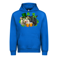 Cobalt St. Patrick's Day Charolais And Black Angus Cows Urban Hoodie - RanaPortraitStore