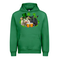 Emerald St. Patrick's Day Charolais And Black Angus Cows Urban Hoodie - RanaPortraitStore