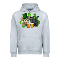 Heather Grey St. Patrick's Day Charolais And Black Angus Cows Urban Hoodie - RanaPortraitStore