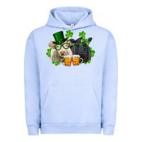 Pigment Grape Ice St. Patrick's Day Charolais And Black Angus Cows Urban Hoodie - RanaPortraitStore