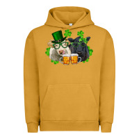Pigment Peanut Butter St. Patrick's Day Charolais And Black Angus Cows Urban Hoodie - RanaPortraitStore