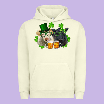 Urban Hoodie St. Patrick's Day Charolais And Black Angus Cows