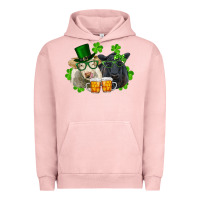 Pigment Salmon St. Patrick's Day Charolais And Black Angus Cows Urban Hoodie - RanaPortraitStore