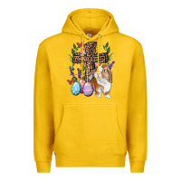 Lemon Easter bunny and floral cross Premium Hoodie - RanaPortraitStore