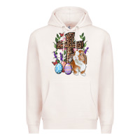 Pale Pink Easter bunny and floral cross Premium Hoodie - RanaPortraitStore
