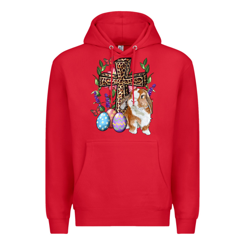 Easter Bunny And Floral Cross Premium Hoodie by RanaPortraitStore | Teevron
