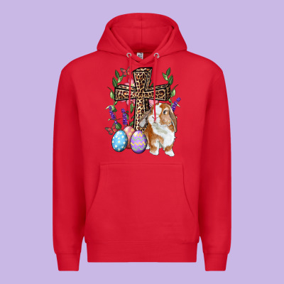 Easter Bunny And Floral Cross Premium Hoodie Designed By Ranaportraitstore