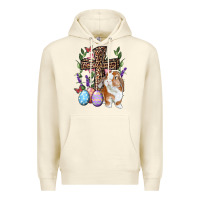 Sandshell Easter bunny and floral cross Premium Hoodie - RanaPortraitStore