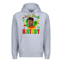 Heather Grey a little black history with boy juneteenth Premium Hoodie - texasbilliewilder