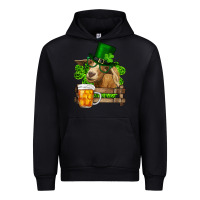 Black St. Patrick's Day Goat And Beer Urban Hoodie - RanaPortraitStore