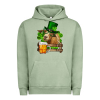 Pigment Oil Green St. Patrick's Day Goat And Beer Urban Hoodie - RanaPortraitStore