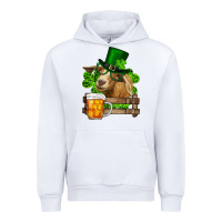 White St. Patrick's Day Goat And Beer Urban Hoodie - RanaPortraitStore