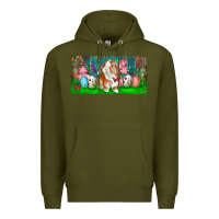 Army Green Spring Easter Bunny Premium Hoodie - RanaPortraitStore