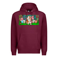 Burgundy Spring Easter Bunny Premium Hoodie - RanaPortraitStore