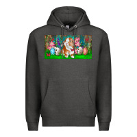 Charcoal Heather Spring Easter Bunny Premium Hoodie - RanaPortraitStore