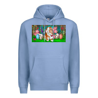 Colony Blue Spring Easter Bunny Premium Hoodie - RanaPortraitStore
