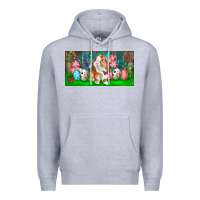 Heather Grey Spring Easter Bunny Premium Hoodie - RanaPortraitStore
