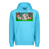 Ocean Blue Spring Easter Bunny Premium Hoodie - RanaPortraitStore