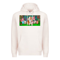 Pale Pink Spring Easter Bunny Premium Hoodie - RanaPortraitStore