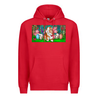 Red Spring Easter Bunny Premium Hoodie - RanaPortraitStore
