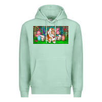 Seafoam Spring Easter Bunny Premium Hoodie - RanaPortraitStore