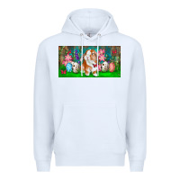 White Spring Easter Bunny Premium Hoodie - RanaPortraitStore