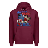 Burgundy american heart southern soul Premium Hoodie - Zillion Design Studio