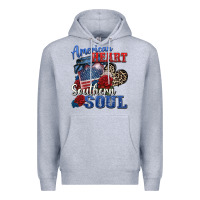 Heather Grey american heart southern soul Premium Hoodie - Zillion Design Studio