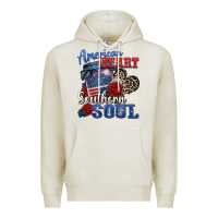 Oatmeal Heather american heart southern soul Premium Hoodie - Zillion Design Studio