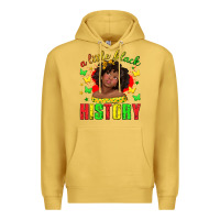 Antique Gold a little black history with girl juneteenth Premium Hoodie - texasbilliewilder