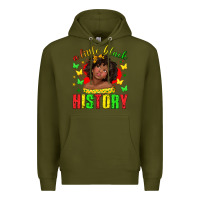 Army Green a little black history with girl juneteenth Premium Hoodie - texasbilliewilder