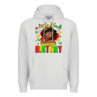 Dove Grey a little black history with girl juneteenth Premium Hoodie - texasbilliewilder