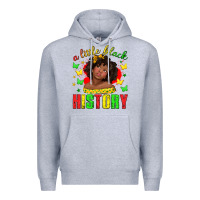 Heather Grey a little black history with girl juneteenth Premium Hoodie - texasbilliewilder