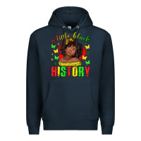 Navy a little black history with girl juneteenth Premium Hoodie - texasbilliewilder