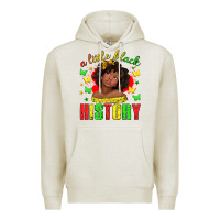Oatmeal Heather a little black history with girl juneteenth Premium Hoodie - texasbilliewilder