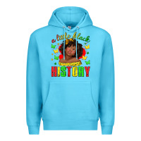 Ocean Blue a little black history with girl juneteenth Premium Hoodie - texasbilliewilder