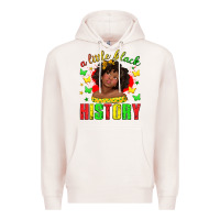 Pale Pink a little black history with girl juneteenth Premium Hoodie - texasbilliewilder