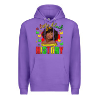 Purple a little black history with girl juneteenth Premium Hoodie - texasbilliewilder
