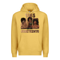Antique Gold 1865 juneteenth melanin with afro Premium Hoodie - texasbilliewilder