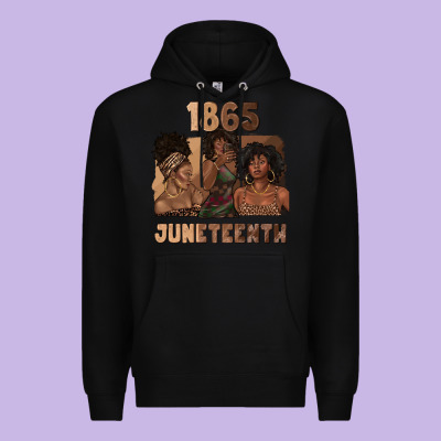 1865 Juneteenth Melanin With Afro Premium Hoodie Designed By Texasbilliewilder