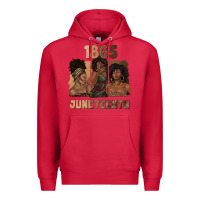 Cardinal 1865 juneteenth melanin with afro Premium Hoodie - texasbilliewilder