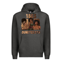 Charcoal Heather 1865 juneteenth melanin with afro Premium Hoodie - texasbilliewilder