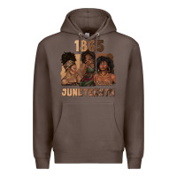 Coffee 1865 juneteenth melanin with afro Premium Hoodie - texasbilliewilder
