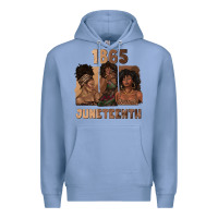 Colony Blue 1865 juneteenth melanin with afro Premium Hoodie - texasbilliewilder