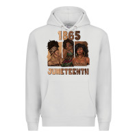 Dove Grey 1865 juneteenth melanin with afro Premium Hoodie - texasbilliewilder