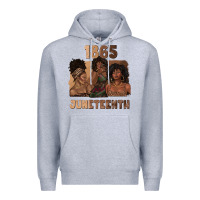 Heather Grey 1865 juneteenth melanin with afro Premium Hoodie - texasbilliewilder
